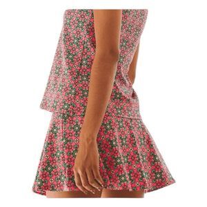 Dona Jo 14.5" Aim Fantasy Skirt Skort Pink Green White Floral Stretch Knit Athle